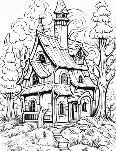 Cottages In The Woods Mindfulness Printable Colouring Book - Image 5