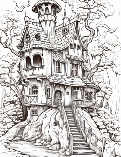 Cottages In The Woods Mindfulness Printable Colouring Book - Image 7