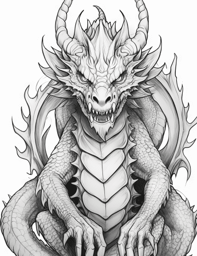 Fantasy Dragons Mindfulness Printable Colouring Book - Image 2