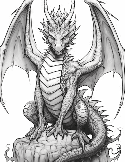 Fantasy Dragons Mindfulness Printable Colouring Book - Image 4